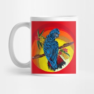 Red tailed black cockatoo sunset Mug